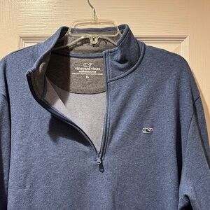 Vineyard Vines Men's Performance Quarter-Zip Sweater - Heather Navy